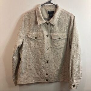 SILKLAND Sz 1X Brocade Tapestry 100% Silk Exterior Lined Pockets Button Jacket